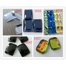 Wählen Sie nach Stil Rectangle Glass Flat Back Stone für Kleidung Dekoration